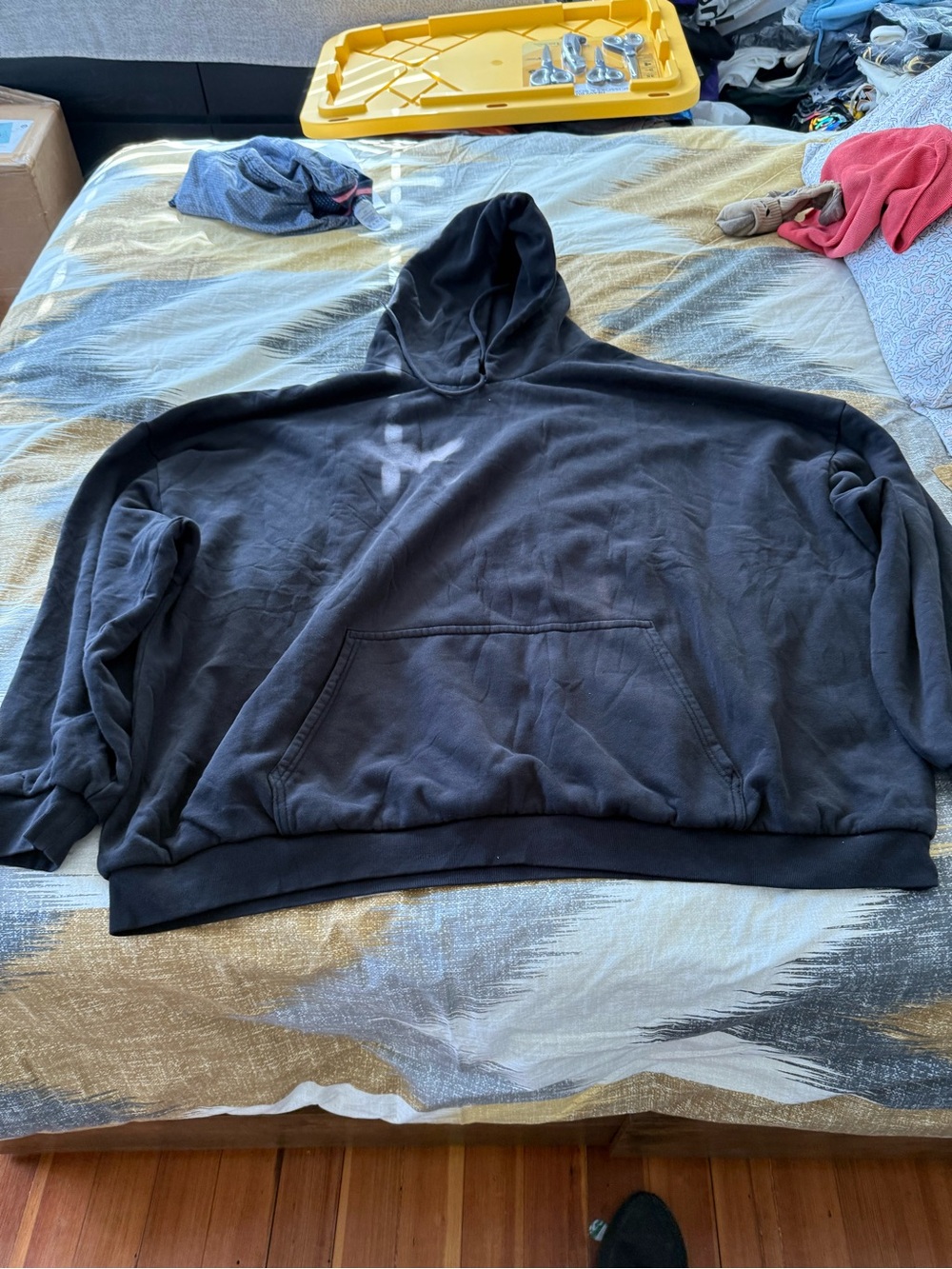 Yeezy YZY Black Mens Oversized Black Pullover Hoodie size 2X
